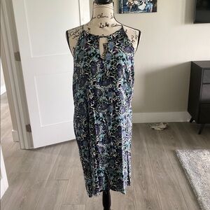 Floral Halter Dress - Blue and Purple
